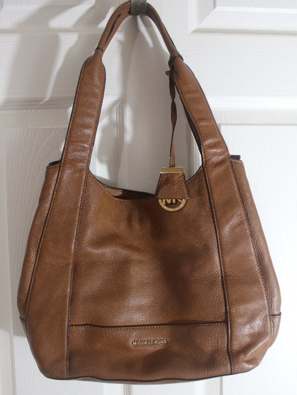 Michael Kors Cognac Brown Pebbled Shoulder Bag Hobo